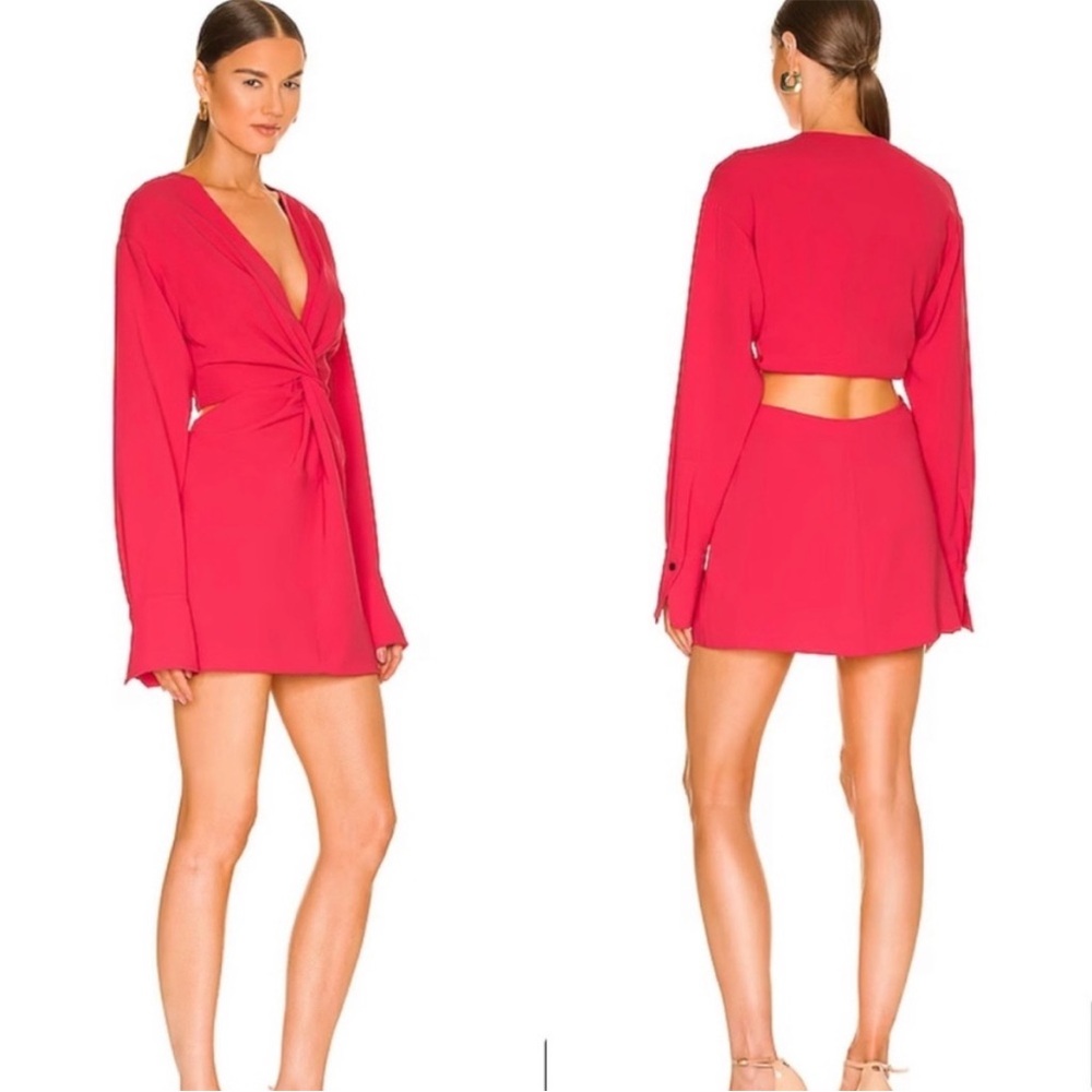 A.L.C. NWT Zoey Twist Front Cut Out Long Sleeve Mini Dress Size 8
